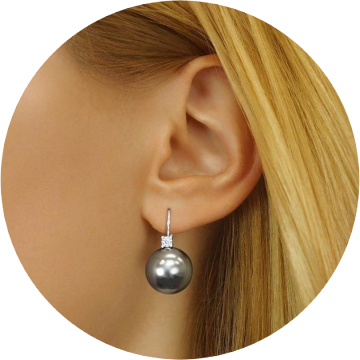 6430 Stříbrné náušnice s perlou Swarovski® 12 mm v barvě Tahiti YO3181+